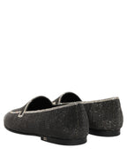Black Crystal Embellished Men Loafers Shoes