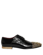 Black Embellished Men Derby Dress Formal Shoes