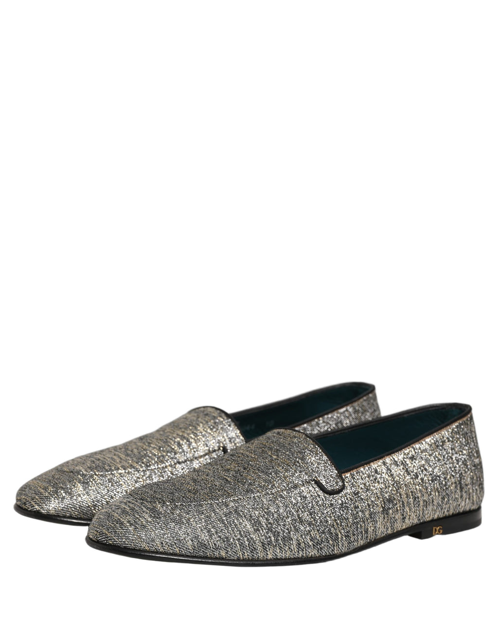 Gray Lurex Glitter Men Dress Loafers Shoes