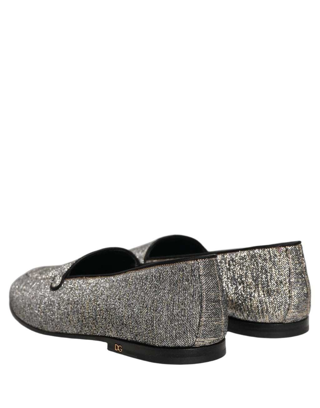 Gray Lurex Glitter Men Dress Loafers Shoes