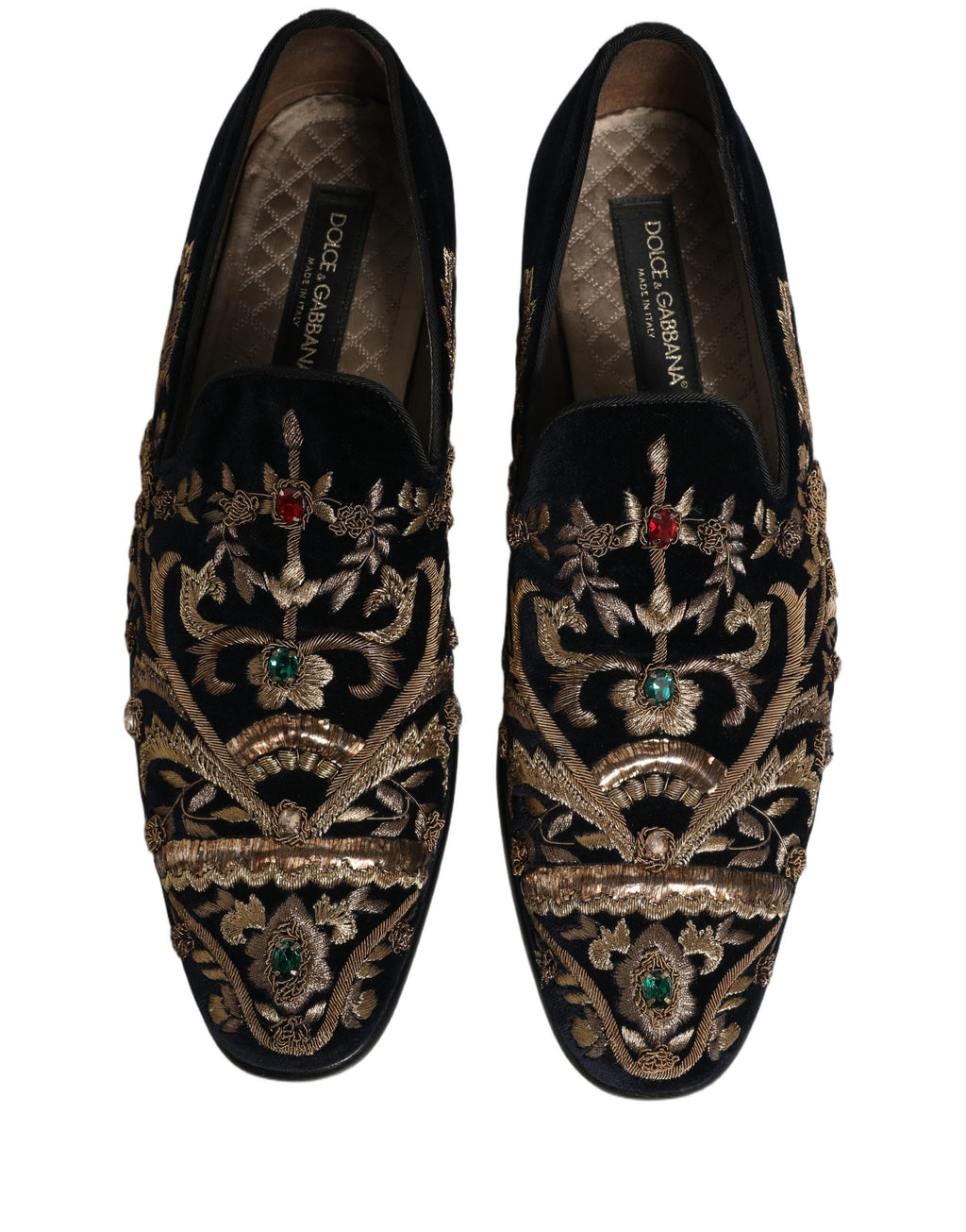 Black Velvet Embellished Dress Loafers Shoes