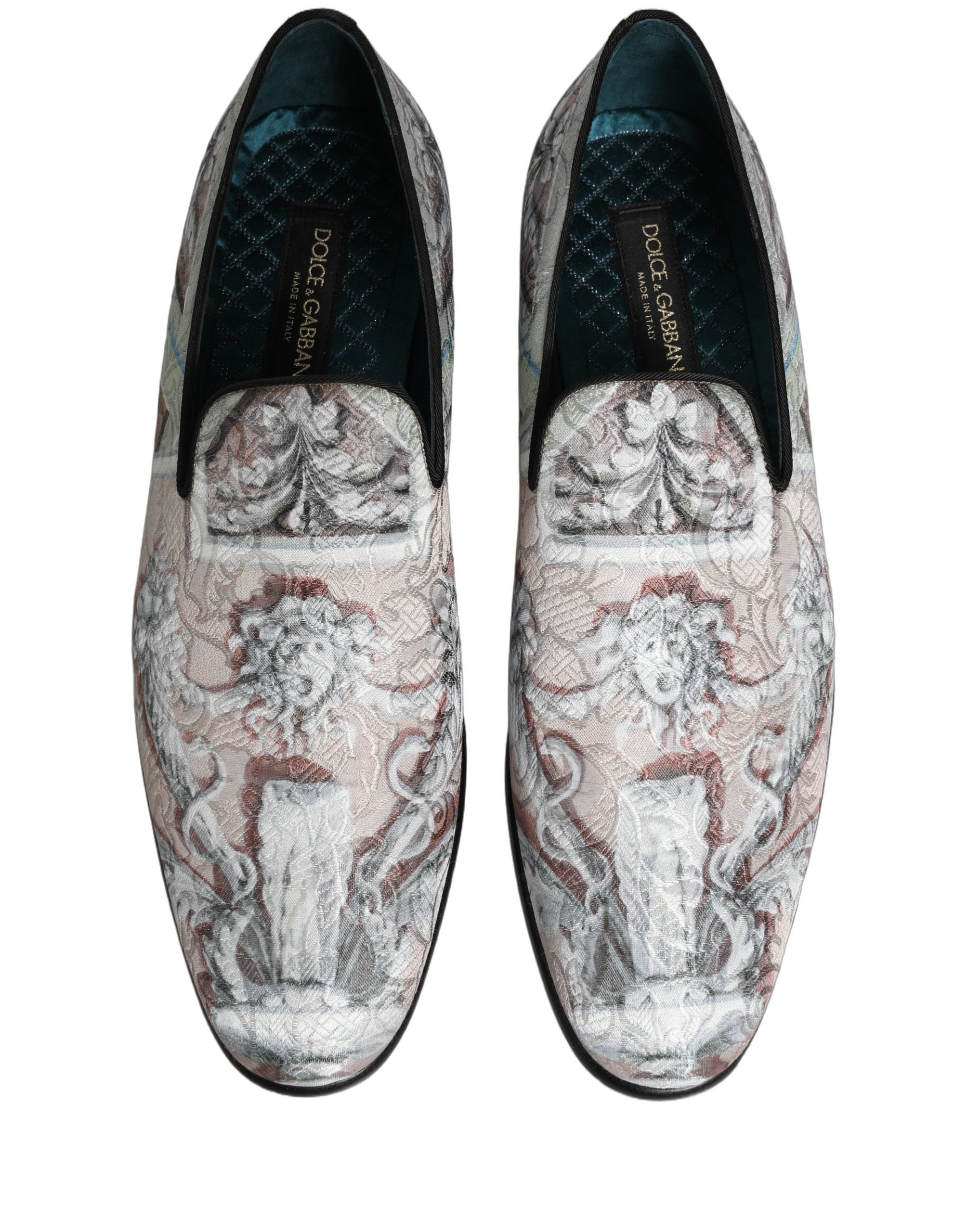 Multicolor Velvet Baroque Dress Loafers Shoes