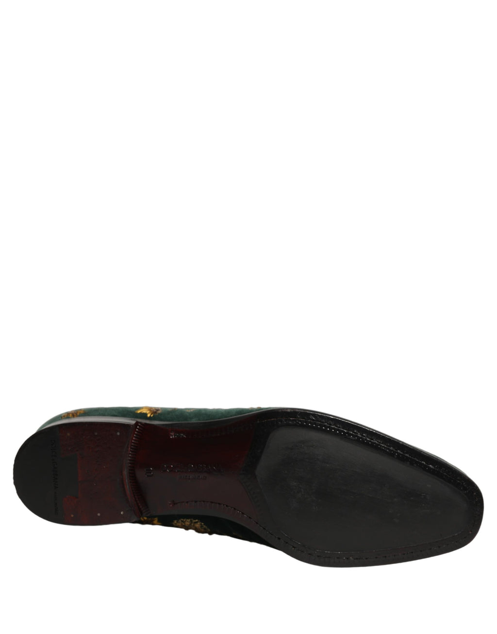 Green Floral Embroidery Dress Loafers Shoes