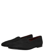 Black Woven Men Slip On Dress Loafers Shoes