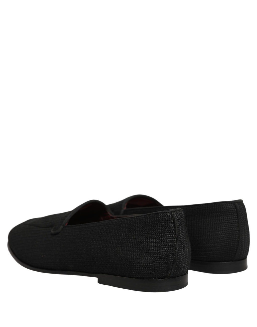 Black Woven Men Slip On Dress Loafers Shoes