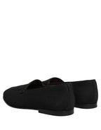 Black Woven Men Slip On Dress Loafers Shoes