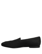 Black Woven Men Slip On Dress Loafers Shoes