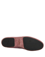 Pink Velvet Slip On Men Flats Loafers Shoes