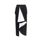 Black Wool Oves Aries Midi Skirt