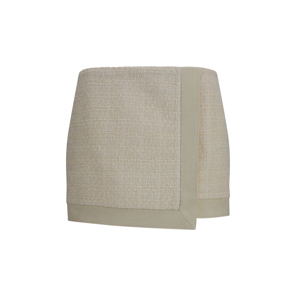 Beige Wool Oves Aries Mini Skirt