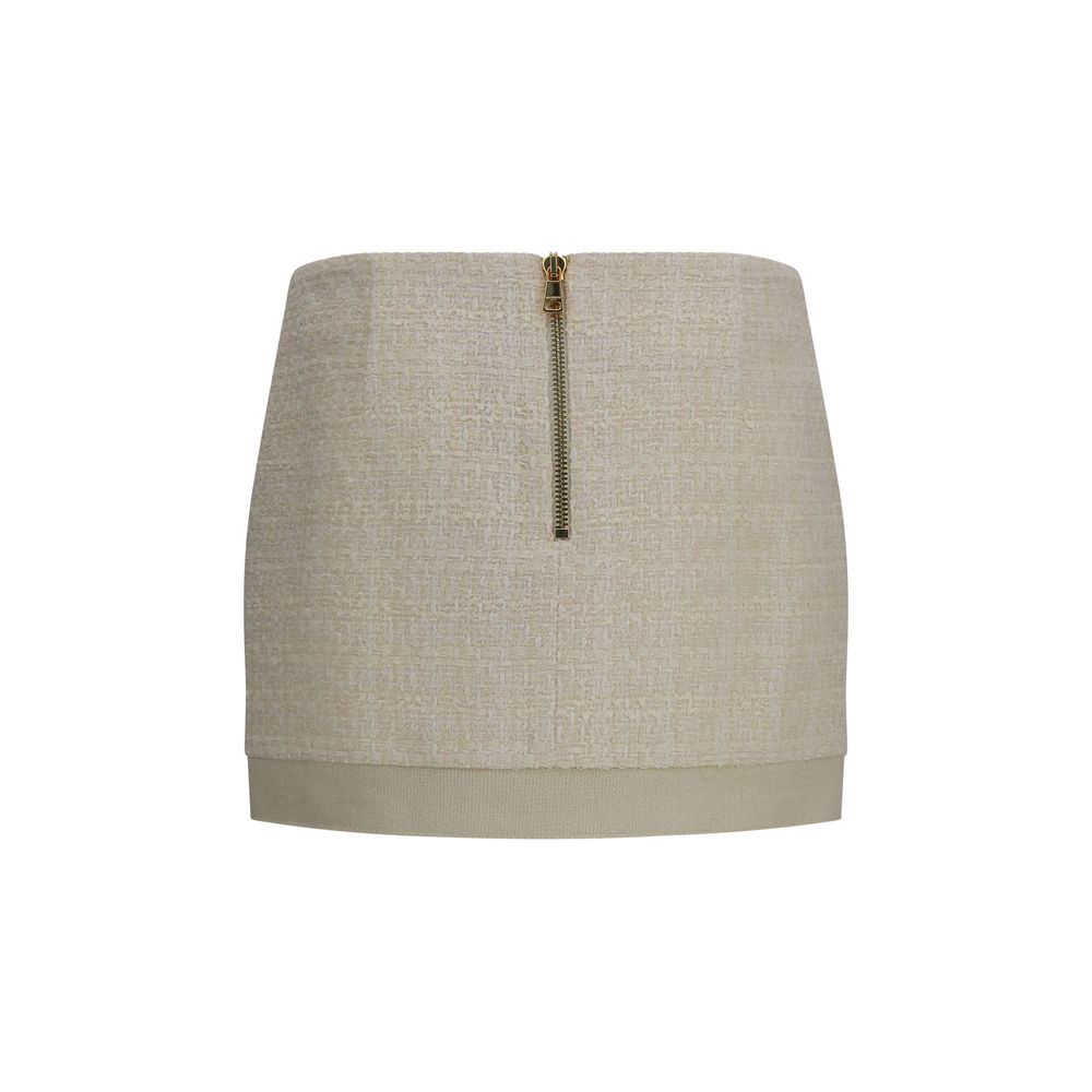 Beige Wool Oves Aries Mini Skirt