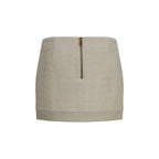 Beige Wool Oves Aries Mini Skirt