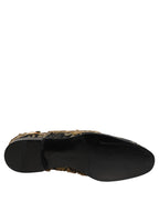 Black Velvet Embellished Dress Loafers Shoes
