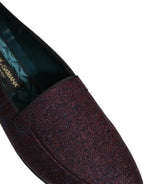 Maroon Glitter Lurex Logo Dress Loafers Shoes