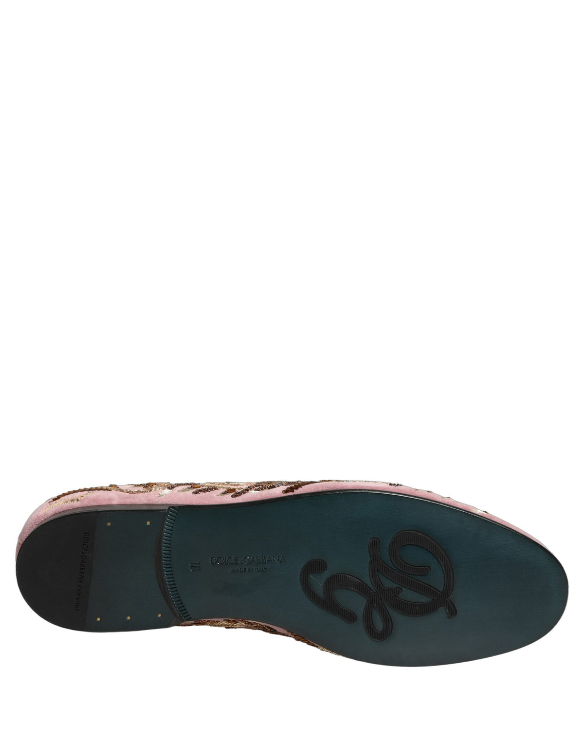 Pink Velvet Floral Embroidery Loafers Shoes
