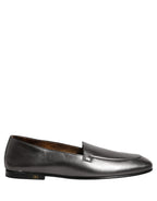 Silver Leather DG Logo Slip On Loafers Shoes