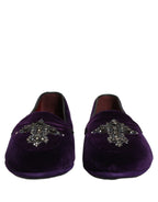 Violet Suede Embellished Dress Loafers Shoes