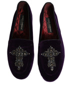 Violet Suede Embellished Dress Loafers Shoes