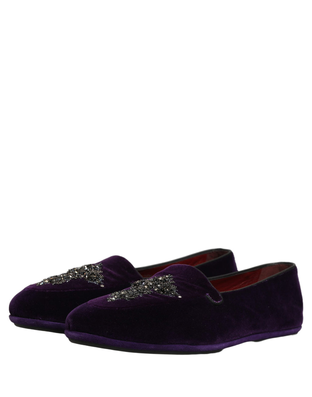 Violet Suede Embellished Dress Loafers Shoes
