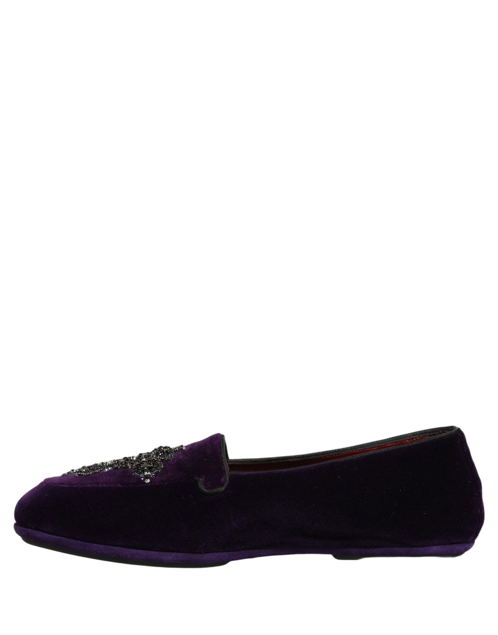 Violet Suede Embellished Dress Loafers Shoes