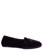 Violet Suede Embellished Dress Loafers Shoes