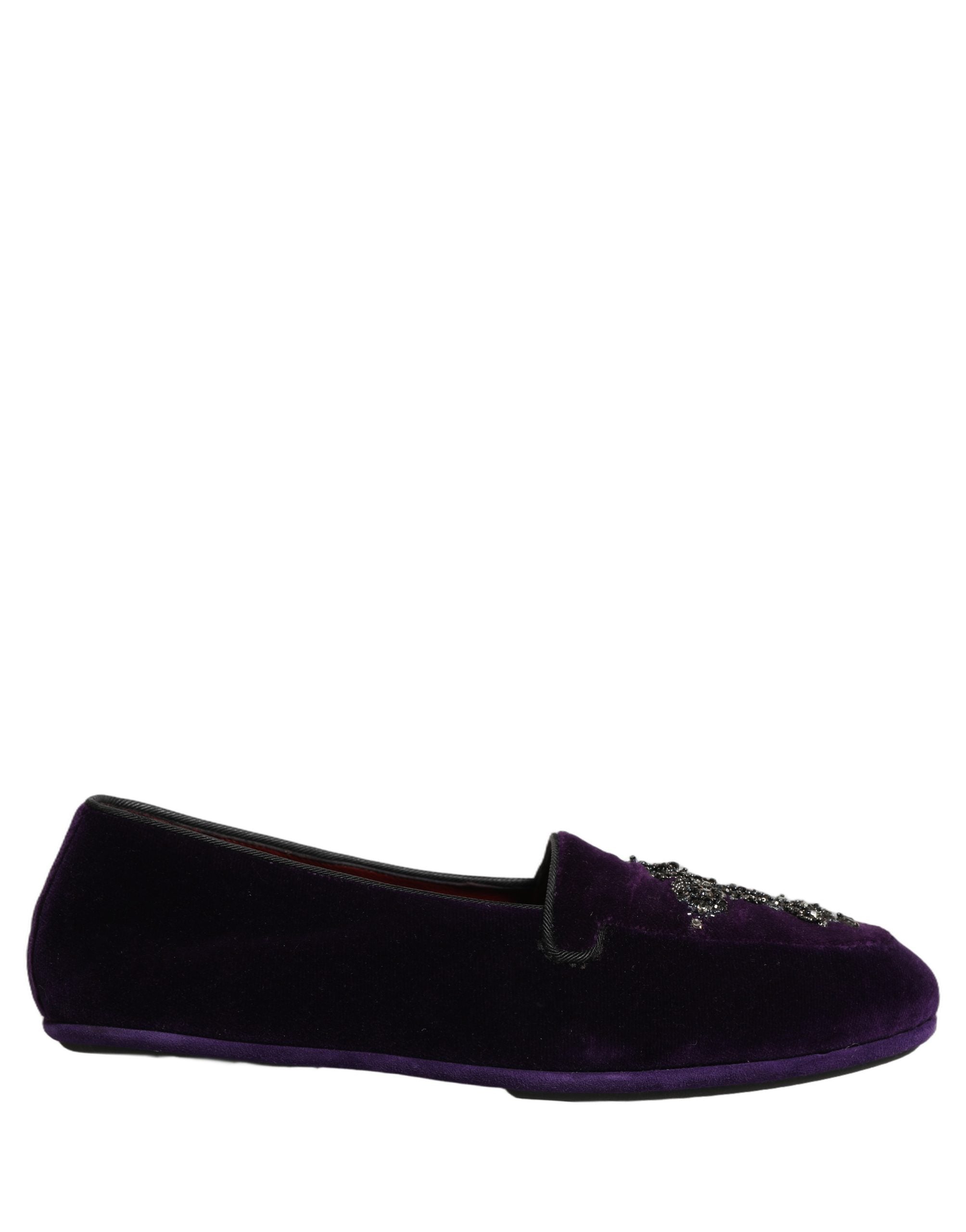 Violet Suede Embellished Dress Loafers Shoes
