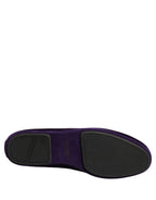 Violet Suede Embellished Dress Loafers Shoes