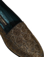 Gold Lurex Glitter Men Slip On Loafers Shoes
