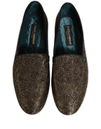 Gold Lurex Glitter Men Slip On Loafers Shoes