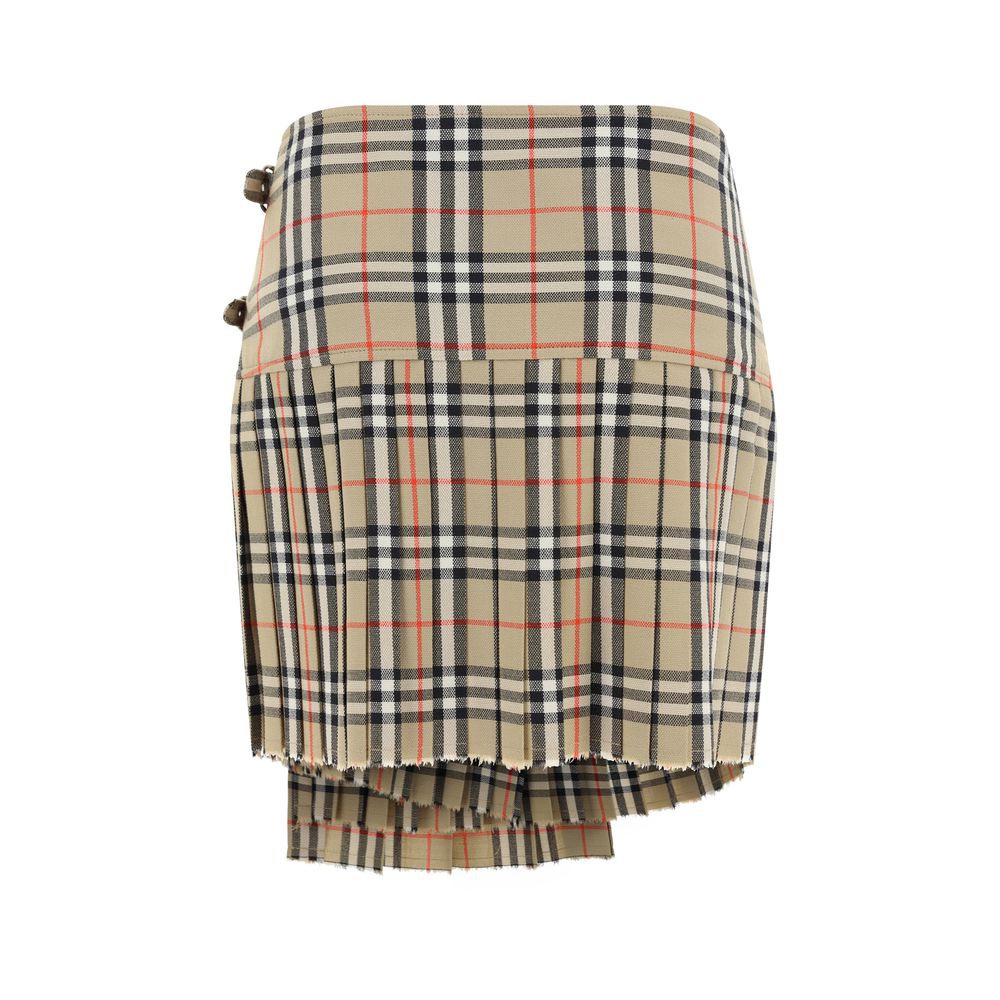 Beige Wool Oves Aries Mini Skirt
