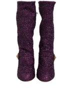 Purple Crystal Lurex Fantasy High Boots Shoes