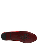 Red Crown Embellished Dress Loafers Shoes