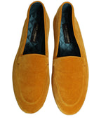 Yellow Velvet Slip On Men Dress Loafers Shoes