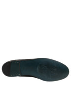 Black Glitter Brocade Men Dress Loafers Shoes