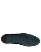 Black Crystal Embellished Dress Loafers Shoes
