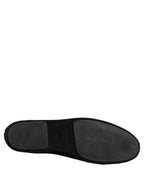 Black Crown Embellished Dress Loafers Shoes