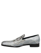 Gray Baroque Angel Velvet Men Loafers Shoes