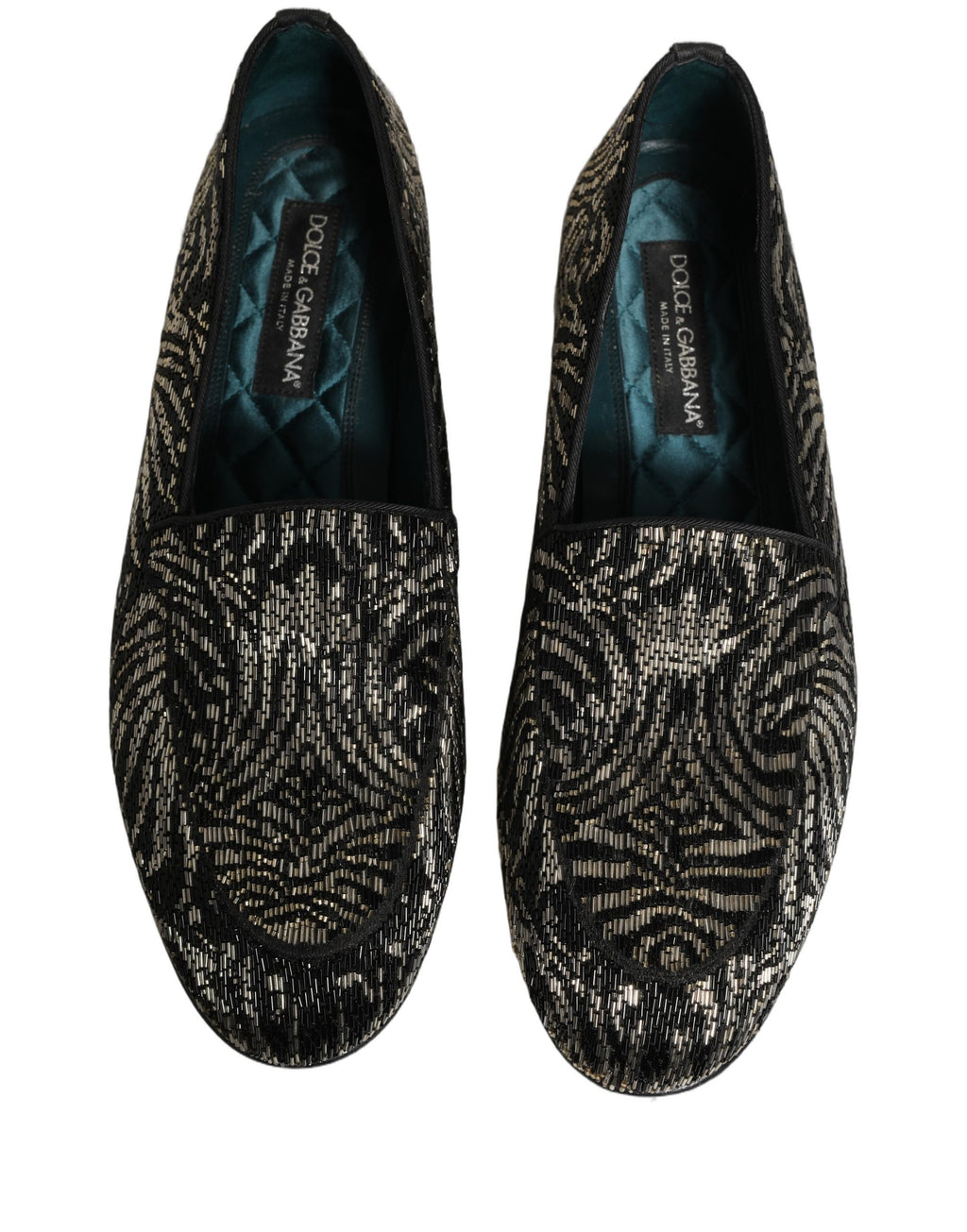 Black Silver Embellished Dress Loafers Shoes