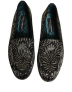 Black Silver Embellished Dress Loafers Shoes