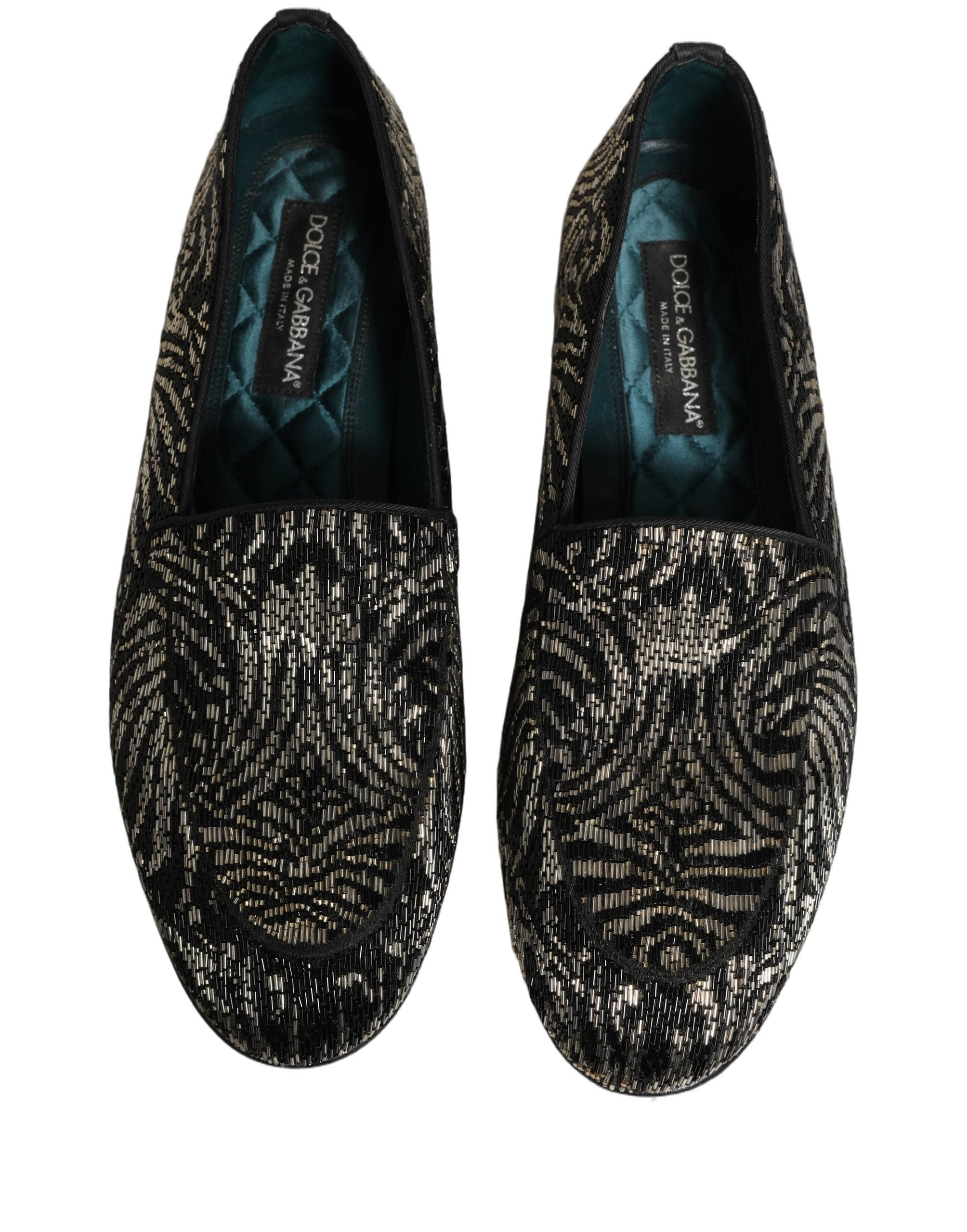 Black Silver Embellished Dress Loafers Shoes