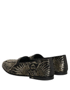 Black Silver Embellished Dress Loafers Shoes