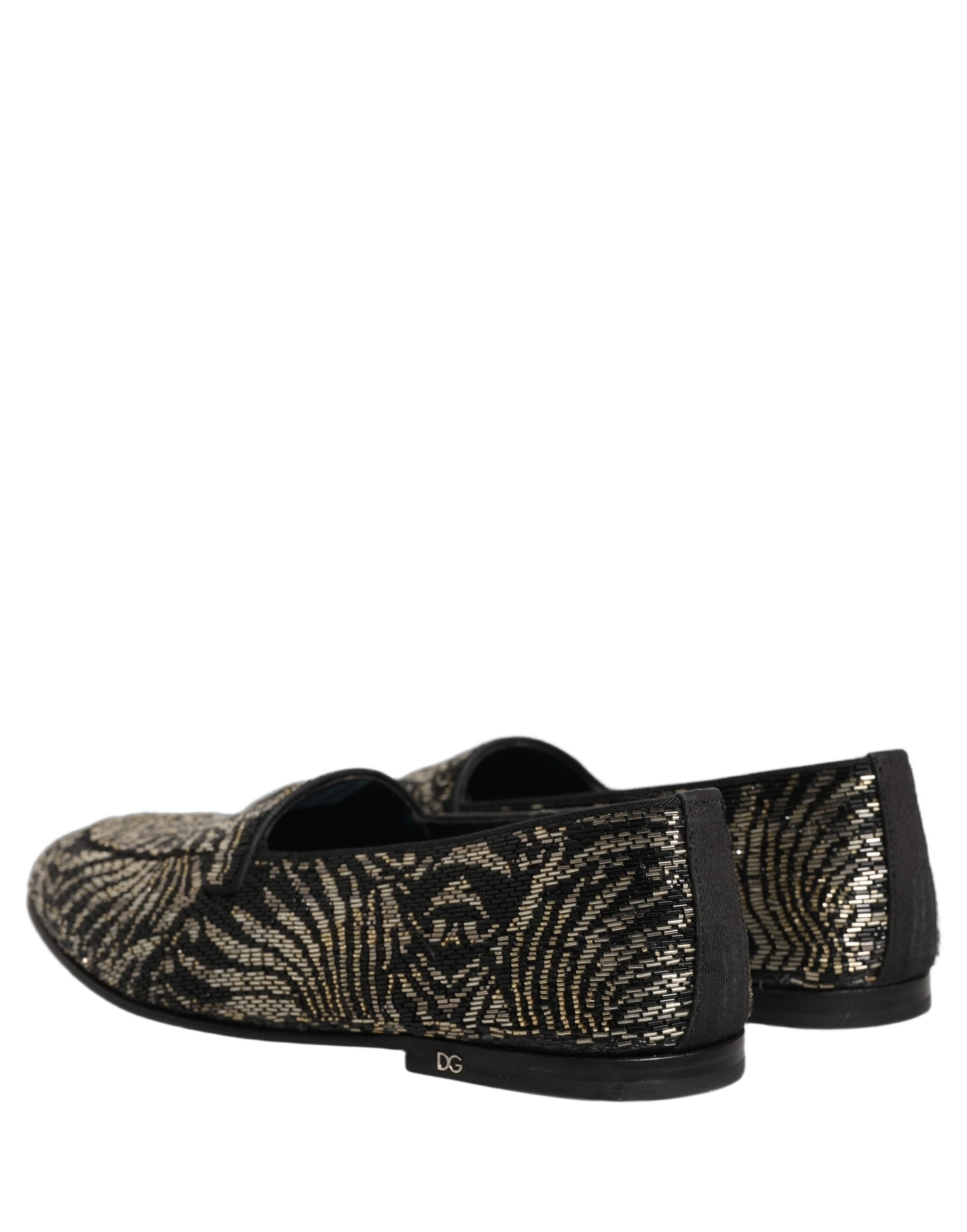 Black Silver Embellished Dress Loafers Shoes