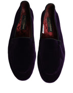 Violet Velvet Slip On Men Flats Loafers Shoes
