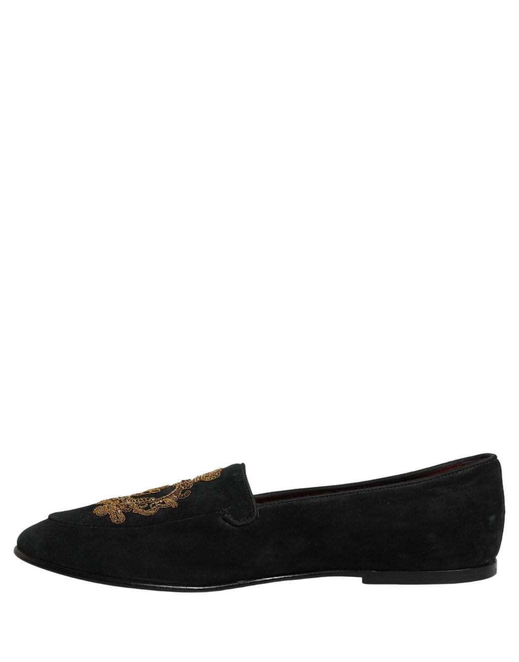 Black Velvet Crown Embroidery Loafers Shoes