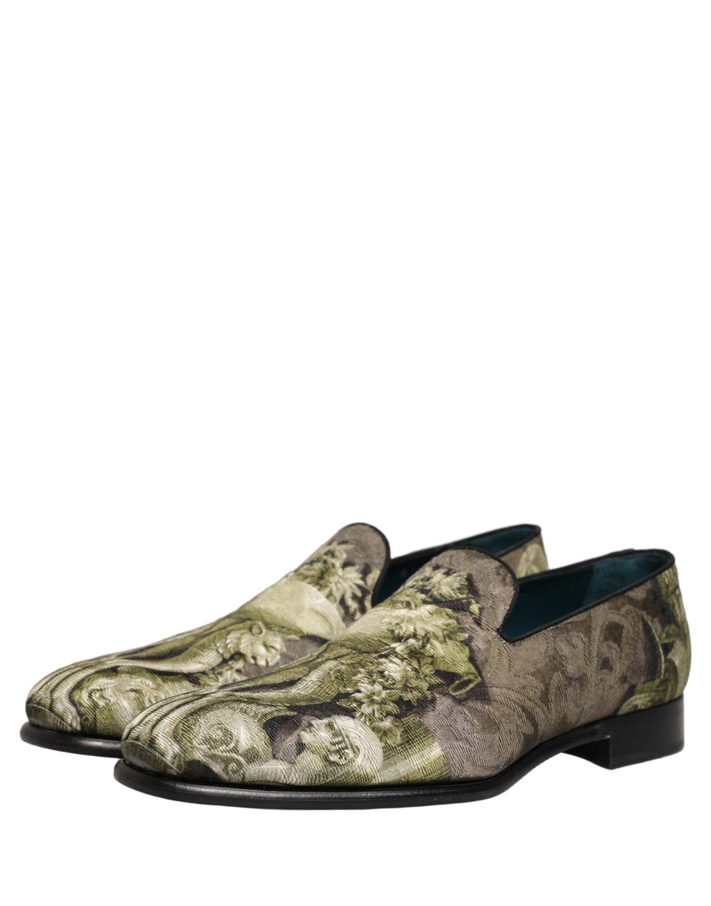 Brown Baroque Print Slip On Men Loafers Shoes