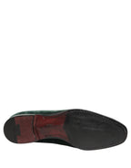 Green Suede Formal Slip On Men Loafers Shoes