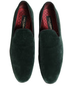 Green Suede Formal Slip On Men Loafers Shoes