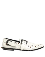 White Studded Formal Dress Monk Strap Shoes