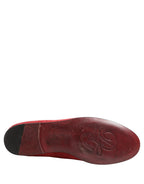 Red Velvet Logo Embroidery Men Loafers Shoes