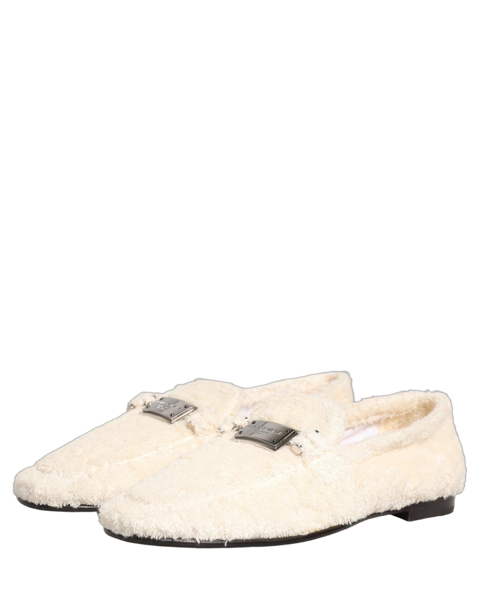 White Fur Shearling Men Dress Loafers Shoes